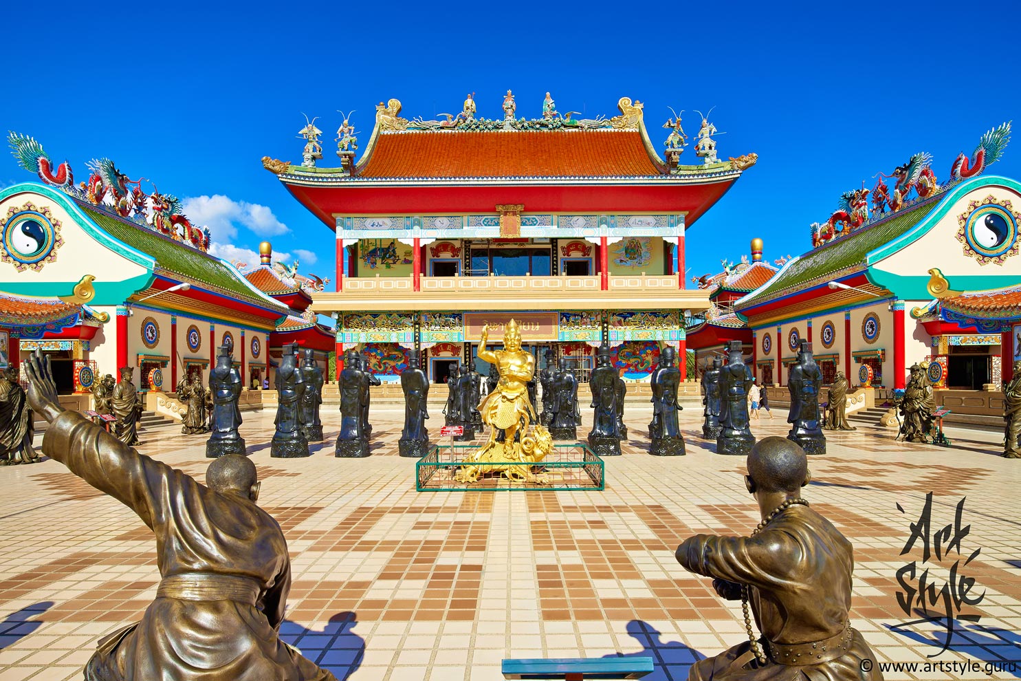 China-thai temple-museum Vihan Sian, Wat Yansangwararam, Pattaya districts, Thailand.