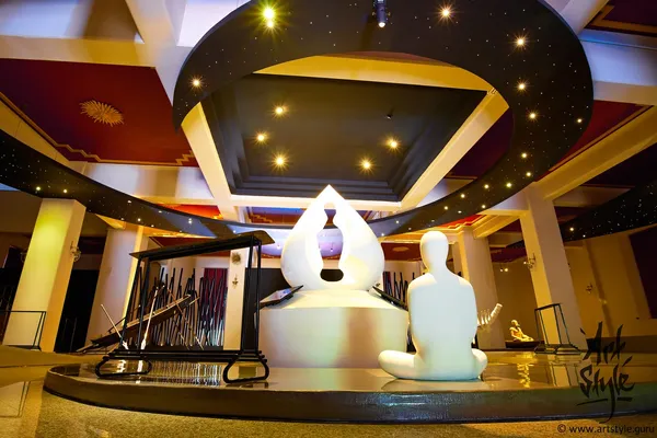 Inside temple-museum Mahabodhi, Wat Yansangwararam, Pattaya districts, Thailand.