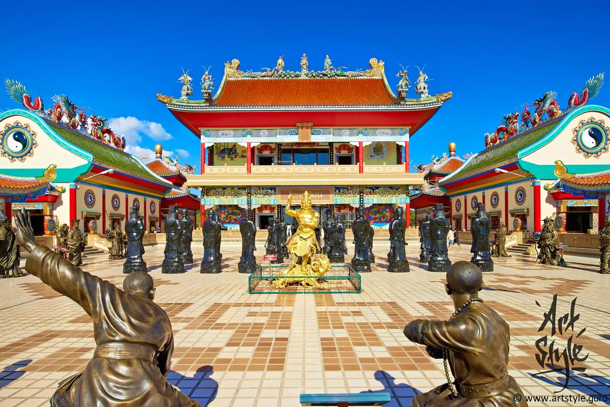 China-thai temple-museum Vihan Sian, Wat Yansangwararam, Pattaya districts, Thailand.