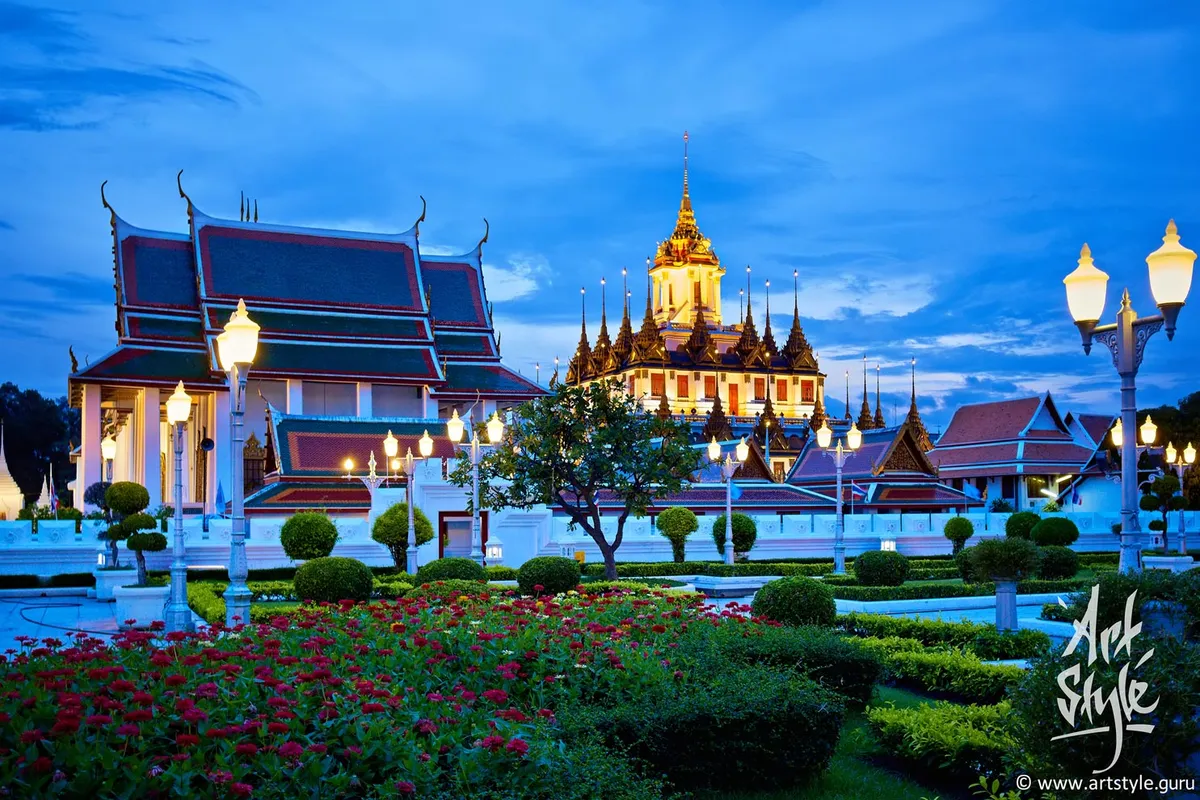 Loha Prasat (Iron Palace), Wat Ratchanaddaram, Bangkok, Thailand.