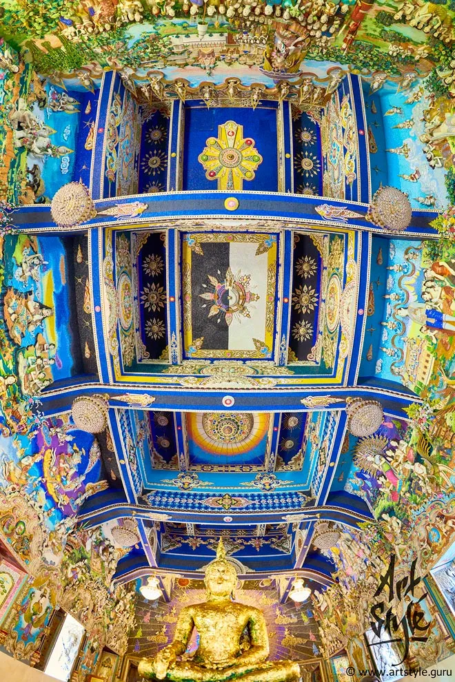 Ceiling of Wat Pariwat Ratchasongkram, Bangkok, Thailand.