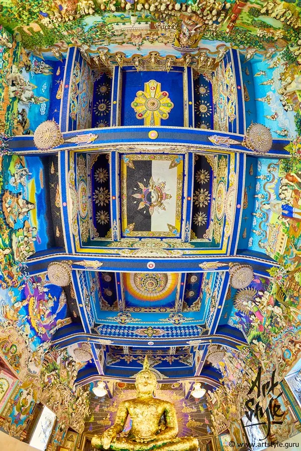 Ceiling of Wat Pariwat Ratchasongkram, Bangkok, Thailand.